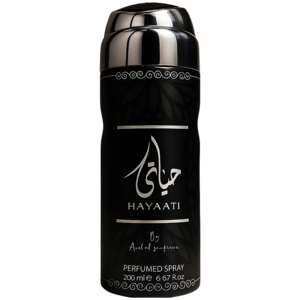 اسپری بدن حیاتی از برند ارض الزعفران (ARD AL ZAAFARAN HAYAATI Body Spray 200ml) اسپری حیاتی مشکی